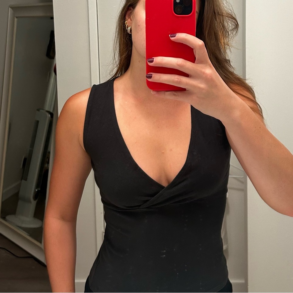 Brandy Melville Black Vneck